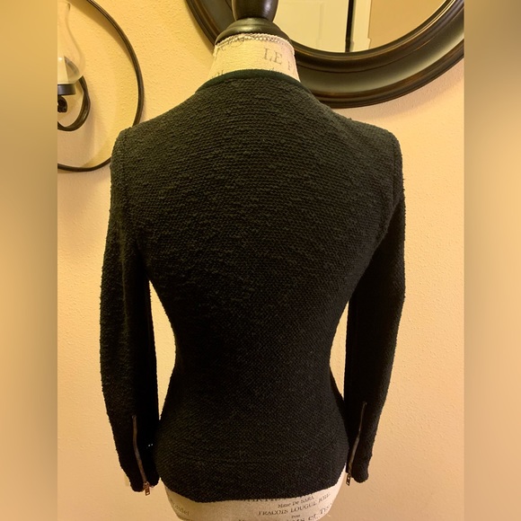 DARLING IRO AMIYA SWEATER JACKET. COLLARLESS, ZIP FRONT & POCKETS. SIDE DETAIL - Picture 6 of 12